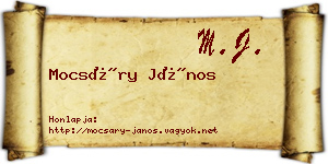 Mocsáry János névjegykártya