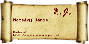Mocsáry János névjegykártya