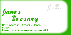 janos mocsary business card